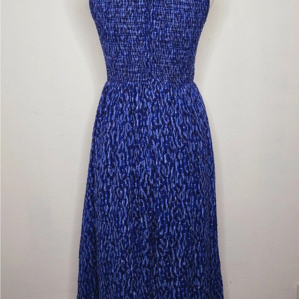 Rebecca Taylor Women’s Silk Ruched Batik Mirage Dress Blue Size 0 - Picture 8 of 11